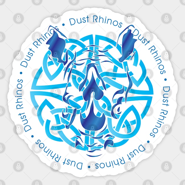 Dust Rhino Blue Knotwork Sticker by Dust Rhinos Swag Store